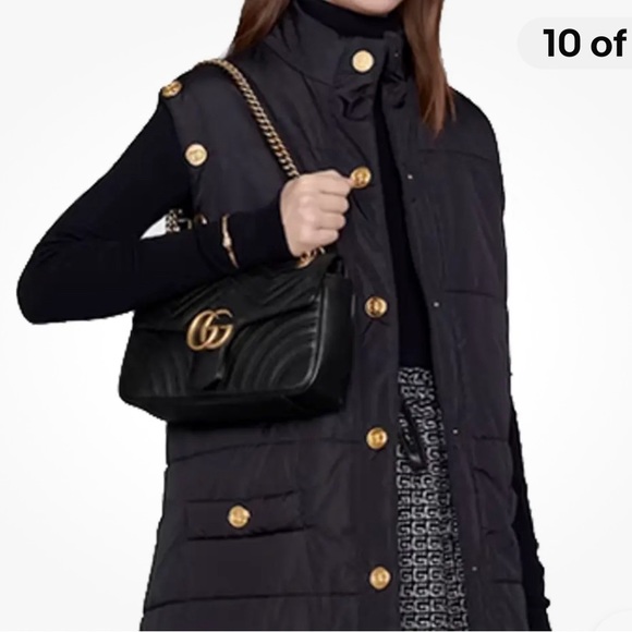 ❤️ GG MARMONT SMALL SHOULDER BAG BLACK/GOLD - Picture 5 of 16